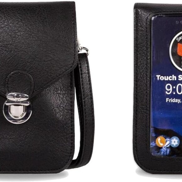 Versatile Women's Crossbody Phone Wallet - Featherlight Faux Leather Design - Picture 1 of 6